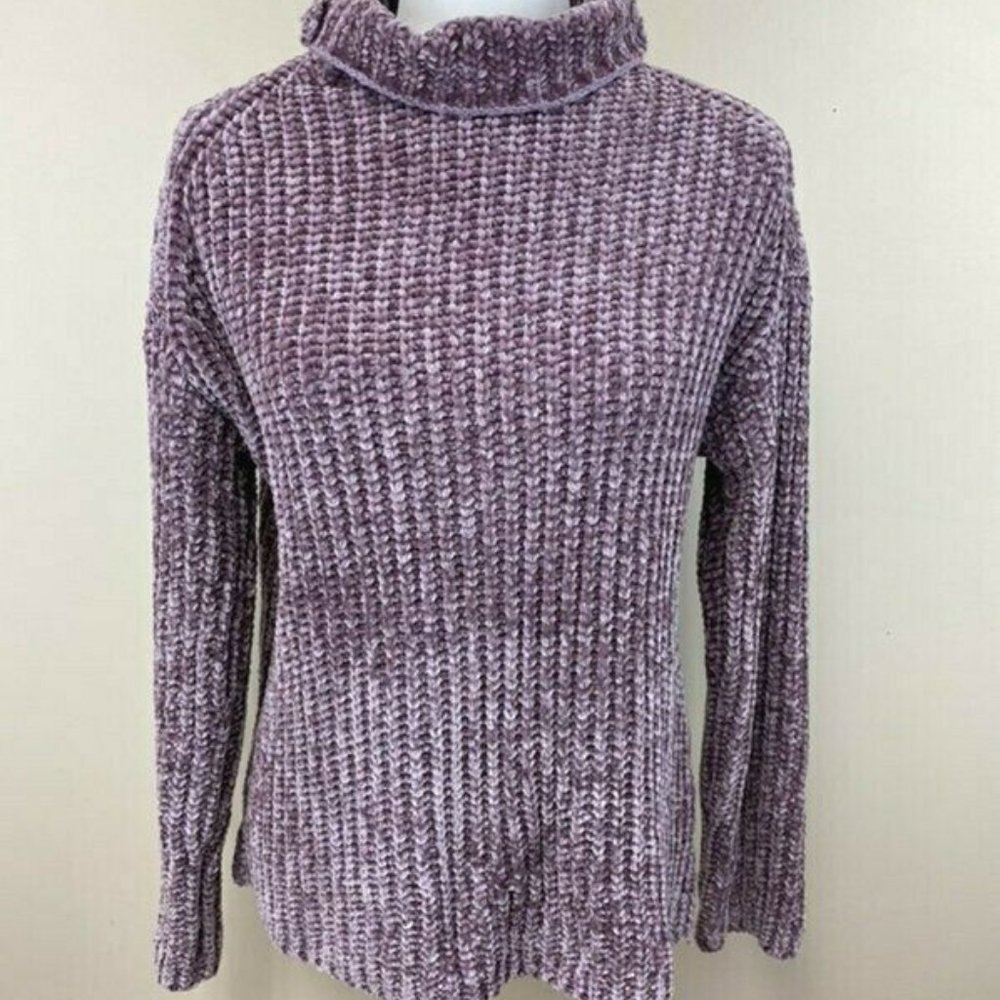 Marled Reunited Clothing L Lavender Purple Chenille Sweater Mock Neck